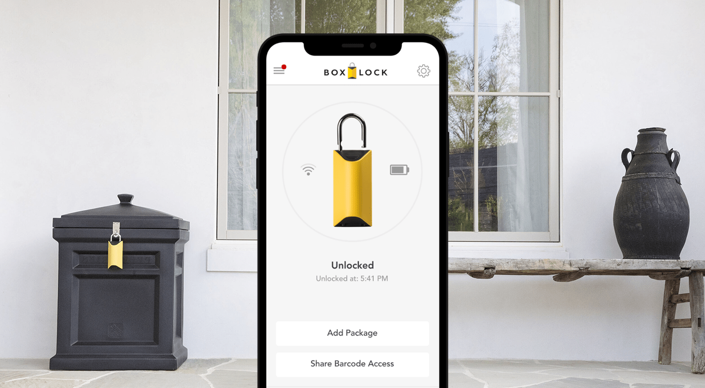 Outside of house with the boxlock in use