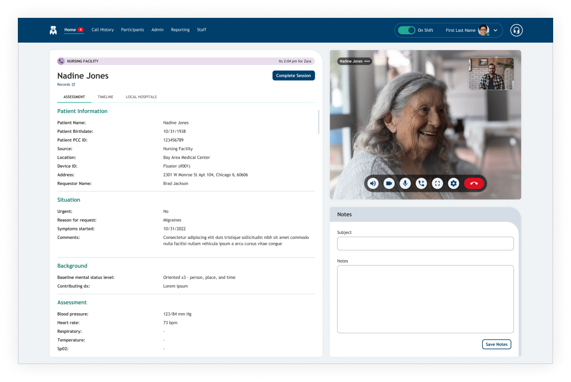 call portal for employees and administrators