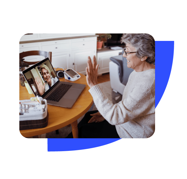Elderly woman on a video call