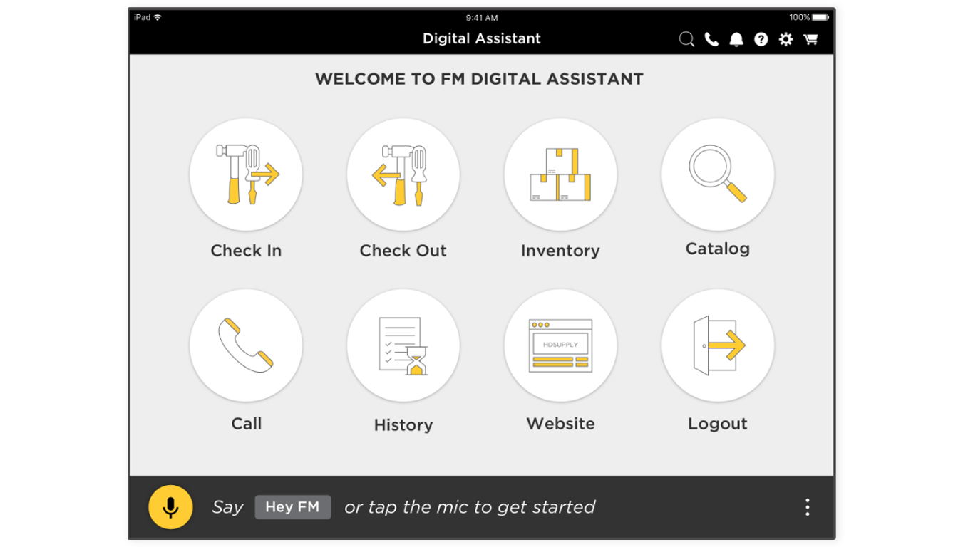 HD Supply iPad app with voice recognition