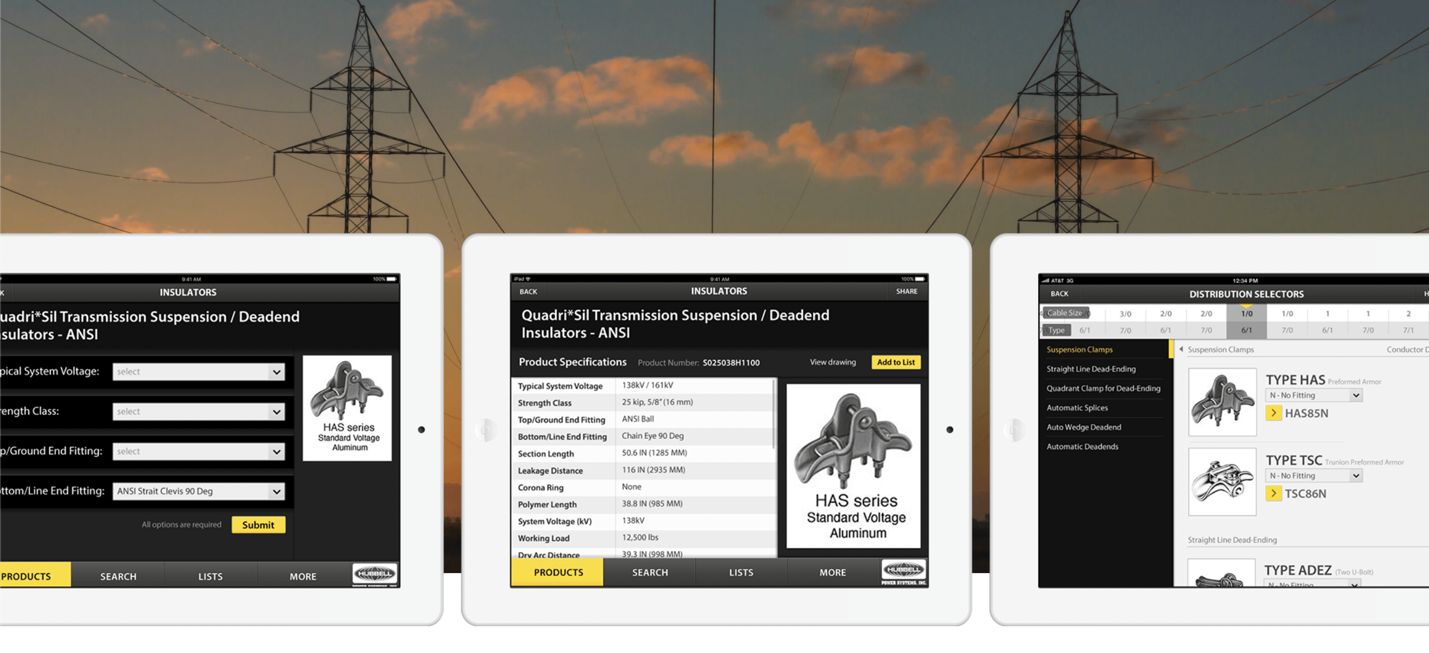 Hubbell tablet screens